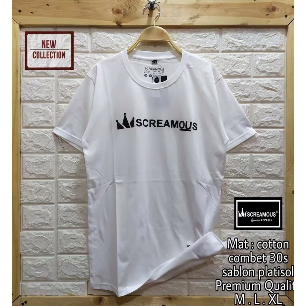 Baju Kaos Screamous Unisex Lengan Pendek Terlaris Murah Original Catton Combad