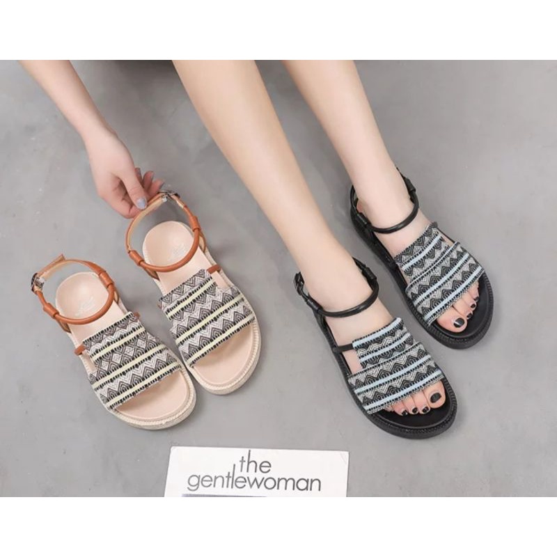 Sandal Wanita Terbaru / Sendal Wanita Kekinian / Sandal Wedges Wanita Kasual / Sandal Kanvas Wanita / Bisa Cod