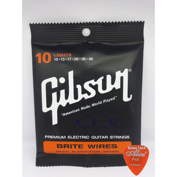 Gibson Senar Gitar Elektrik 0.10 Lights Baja Lapis Nikel