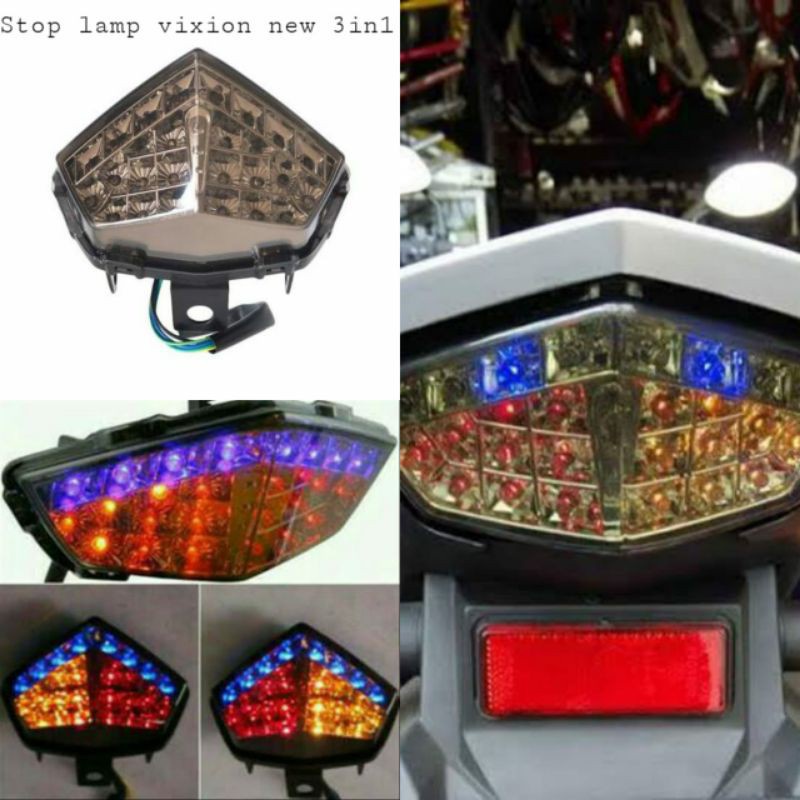 Lampu Stop Vixion Nvl Dan Nva Model Led Transformer Running 3in1 Mika Smoke