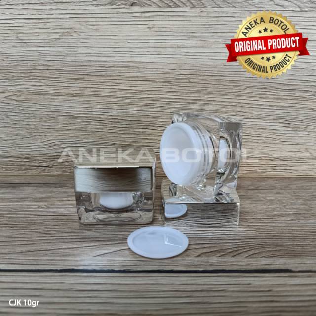 POT CREAM JAR ACRYLIC 10 GRAM SILVER BENING / POT CJK / POT IMPORT LUXURY