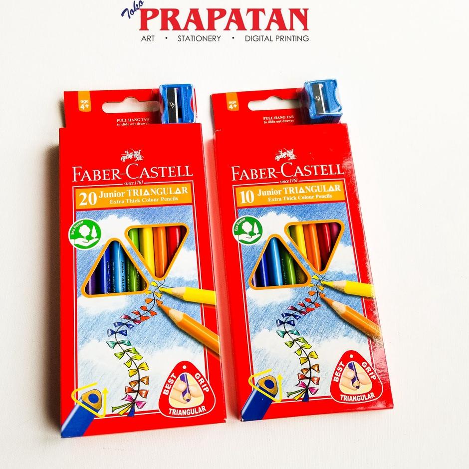 

Super Quality Faber Castell Junior Triangular Color Pencil 10/20 Warna