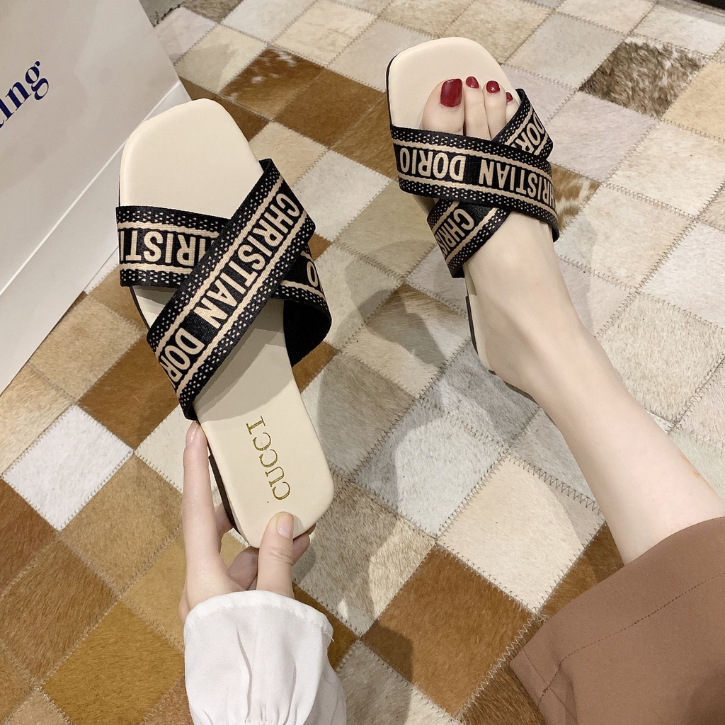 SS2232 Sandal Wanita Slip On Fashion Import CDK Ready Jakarta Bisa COD (NO BOX)