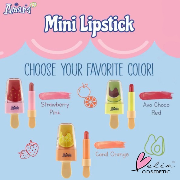 ❤ BELIA ❤ AMARA Mini Lipstick (✔️BPOM) Kosmetik untuk anak-anak by Purbasari