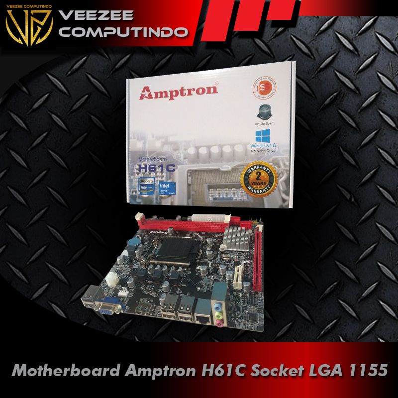 Jual Motherboard mainboard mobo amptron H61 socket LGA 1155 baru ...