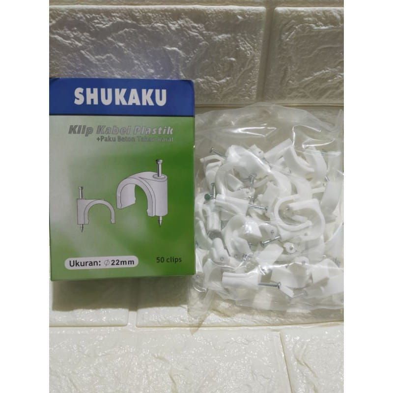 Klem Kabel Beton/ Cable Clip Beton/ Paku Klem Kabel 7mm/ 8mm/ 9mm/ 10mm/ 12mm/ 18mm/ 20mm/ 22mm Shukaku