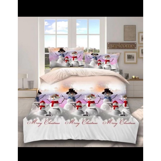 sprei microtex boneka salju cream 160*200, 180*200