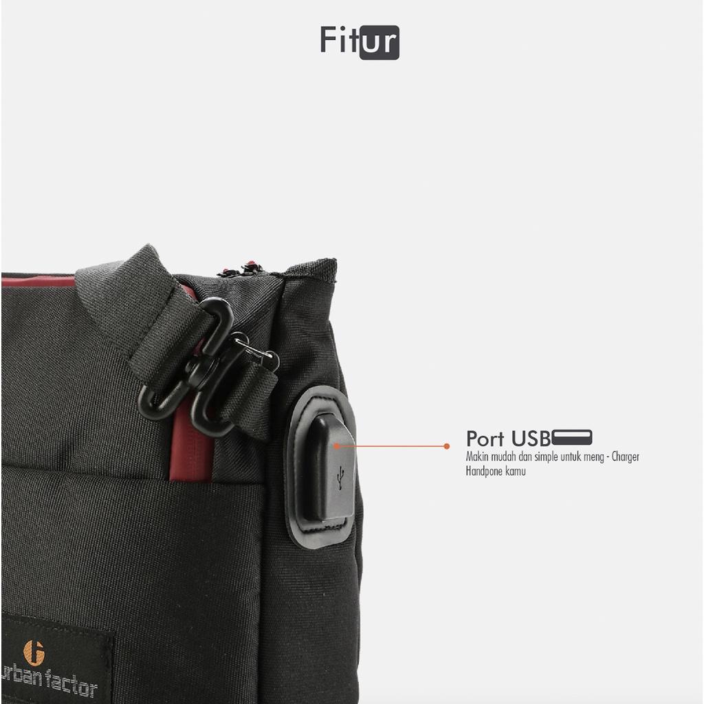 TILTON BLACK |ManNeedMe x URBAN| Tas Selempang Pria Tas Pinggang Waist Bag ORIGINAL