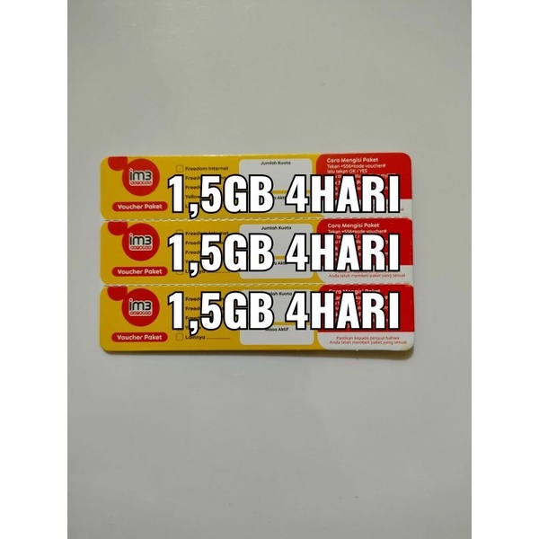 Voucher Indosat 1,5GB 4Hari