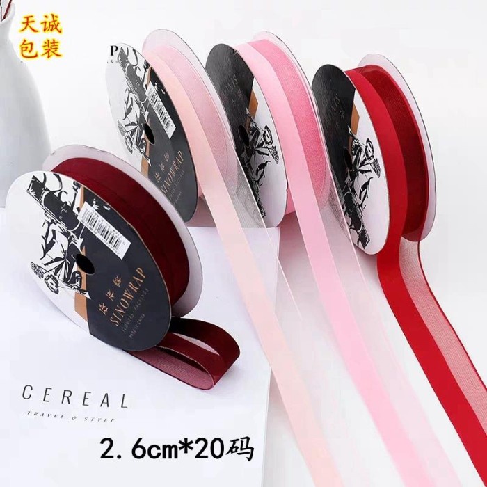 

PITA KADO RIBBON SEMI TRANSPARENT ORGANZA IMPORT 2.5CM PER 3 METER
