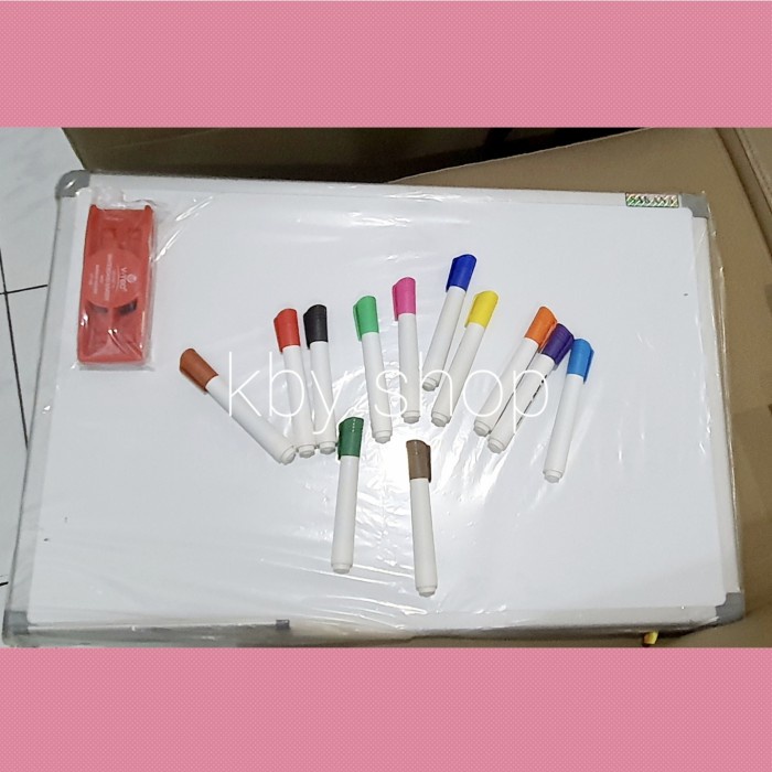 

Paket Whiteboard White Board 40X60 Penghapus Magnet &Spidol Untuk Anak