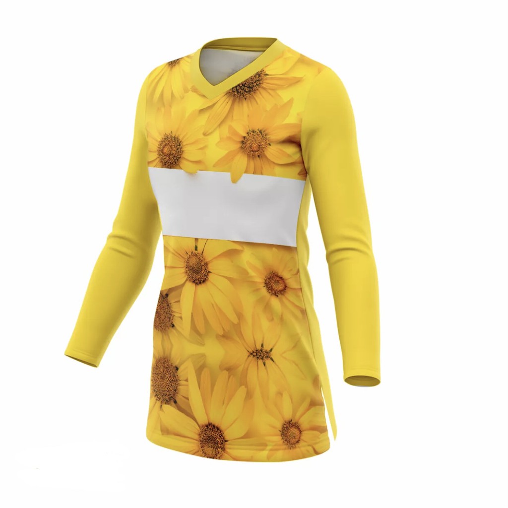 Jersey Wanita Tunik Hijab Muslimah Custom | Jersey Sepeda Wanita Custom | SUNFLOWER