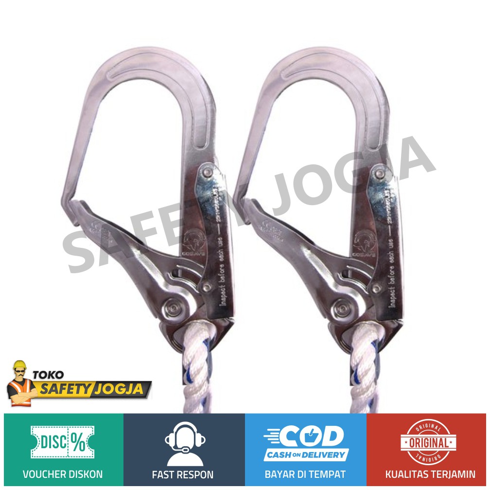 Sabuk Pengaman Panjat Tebing 2 Tali / Safety Belt / Body Harness Double Hook ecofit