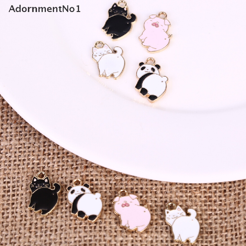 (AdornmentNo1) 10pcs / Lot Liontin Bahan Alloy Desain Babi / Kucing / Panda Menarik Untuk Perhiasan DIY