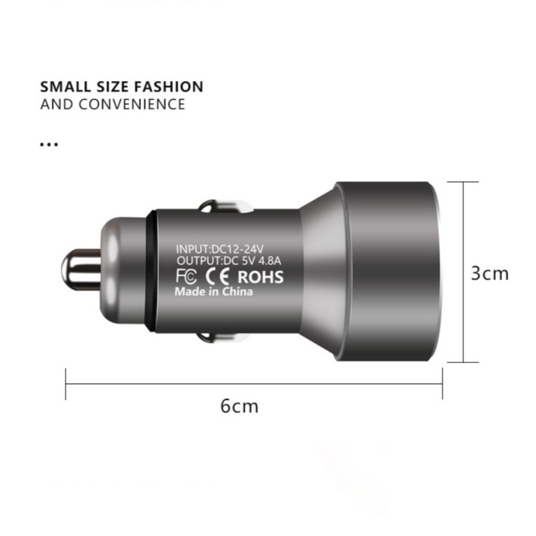 Charger Mobil MINI USB 4.8A Fast Charging Untuk NISSAN MINI c27 / Kicksqai / Note / NV200 / Serena c27 / X / Lph / Trail / Kyil Sys