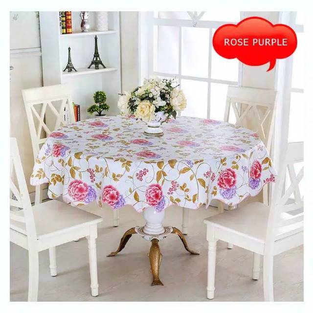 ALAS MEJA BULAT Taplak meja makan bulat anti air taplak meja shabby