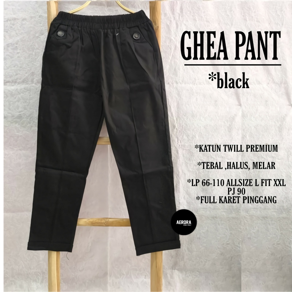 Ghea Celana Baggy Bagy Gocha Pants Panjang Wanita Jumbo Korean Style Kekinian Bahan Premium Katun Twill Terbaru Lp 68-110 P 90 Allsize