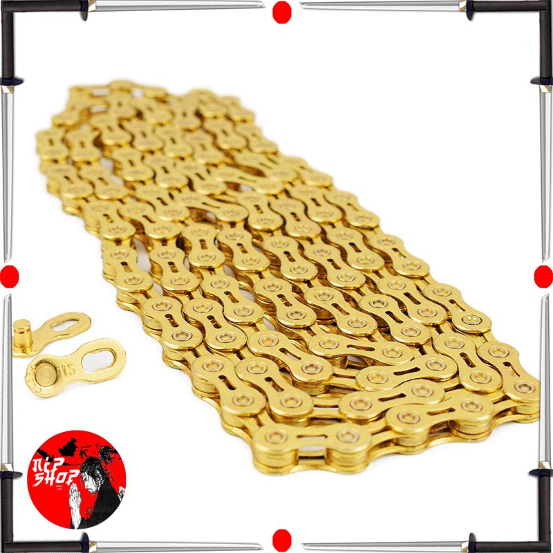 VG Sports Rantai Sepeda Bicycle Chain Half Hollow 9 Speed for Mountain Road Bike - Golden