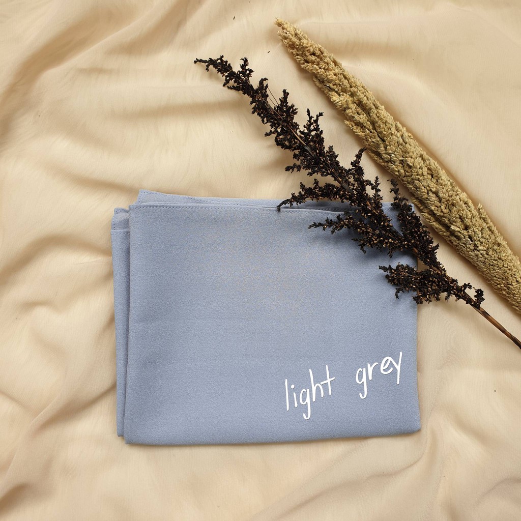 PROMO CUCI GUDANG Pashmina Diamond Stretch Italiano Ukuran 75x175 cm-Light Grey