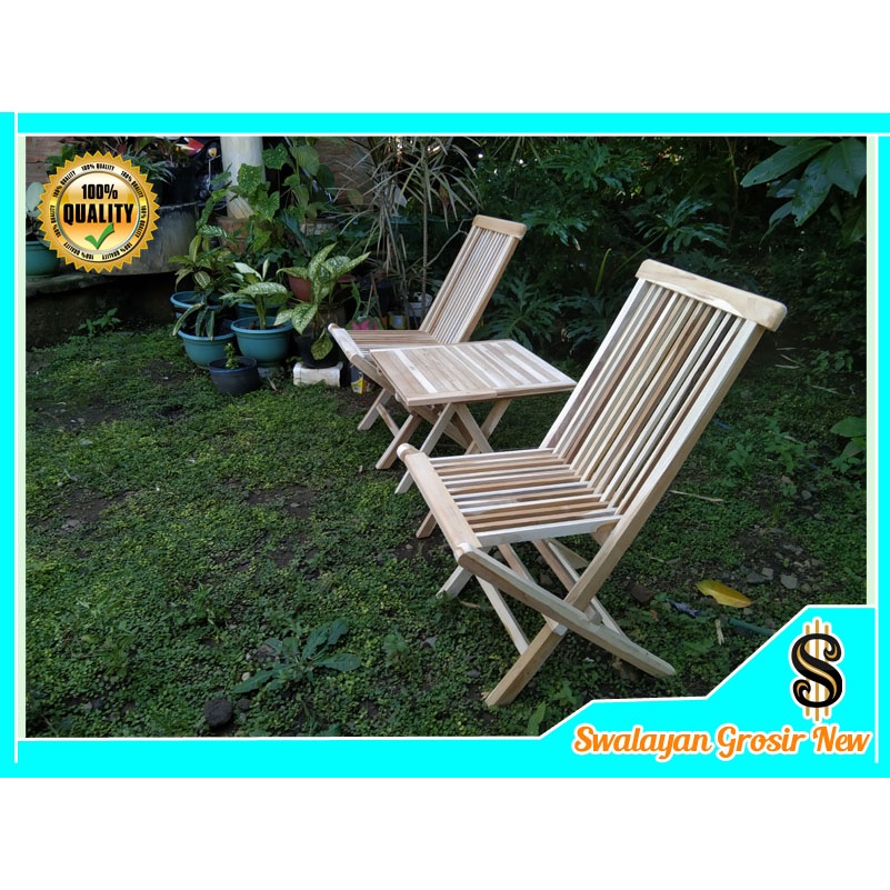 Meja Kursi Teras lipat Minimalis Modern Harga Murah Full Kayu Jati