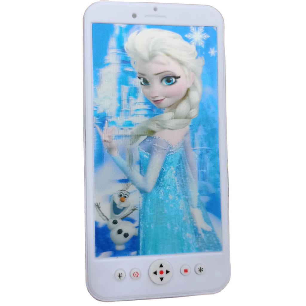 Mainan anak perempuan telpon hp Frozen gambar 3D gratis baterai AA 2pcs