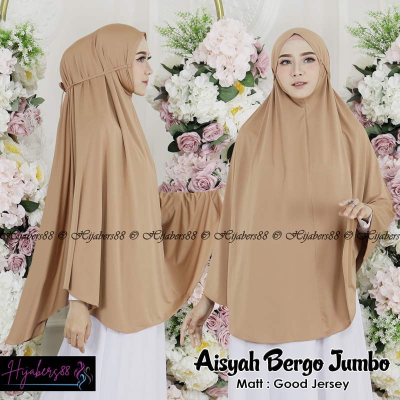 Hijab Syari Jilbab Instan Kerudung Bergo Tali Aisyah Jumbo Jersey