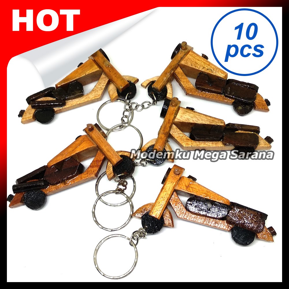 Souvenir Gantungan Kunci Motor Kayu - Isi 10pcs