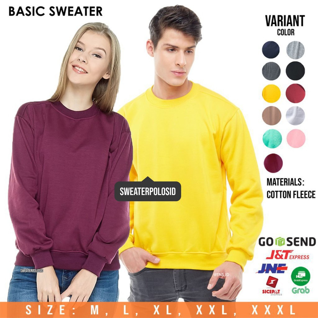 SWEATERPOLOSID Basic Sweater  Polos Size M Xxxl Pria 