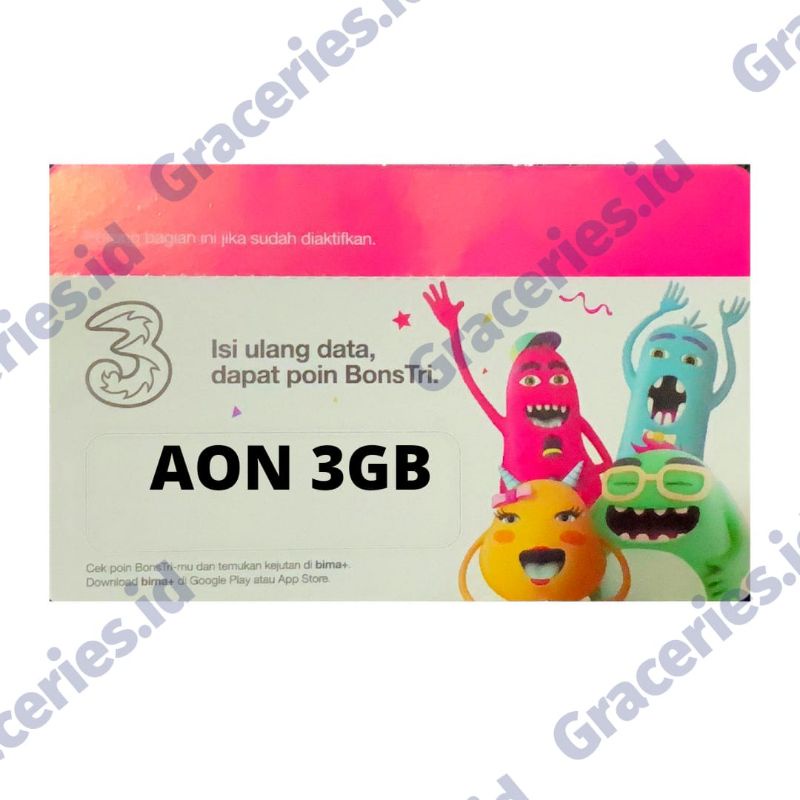 VOUCHER TRI AON 3GB NASIONAL IKUT MASA AKTIF KARTU