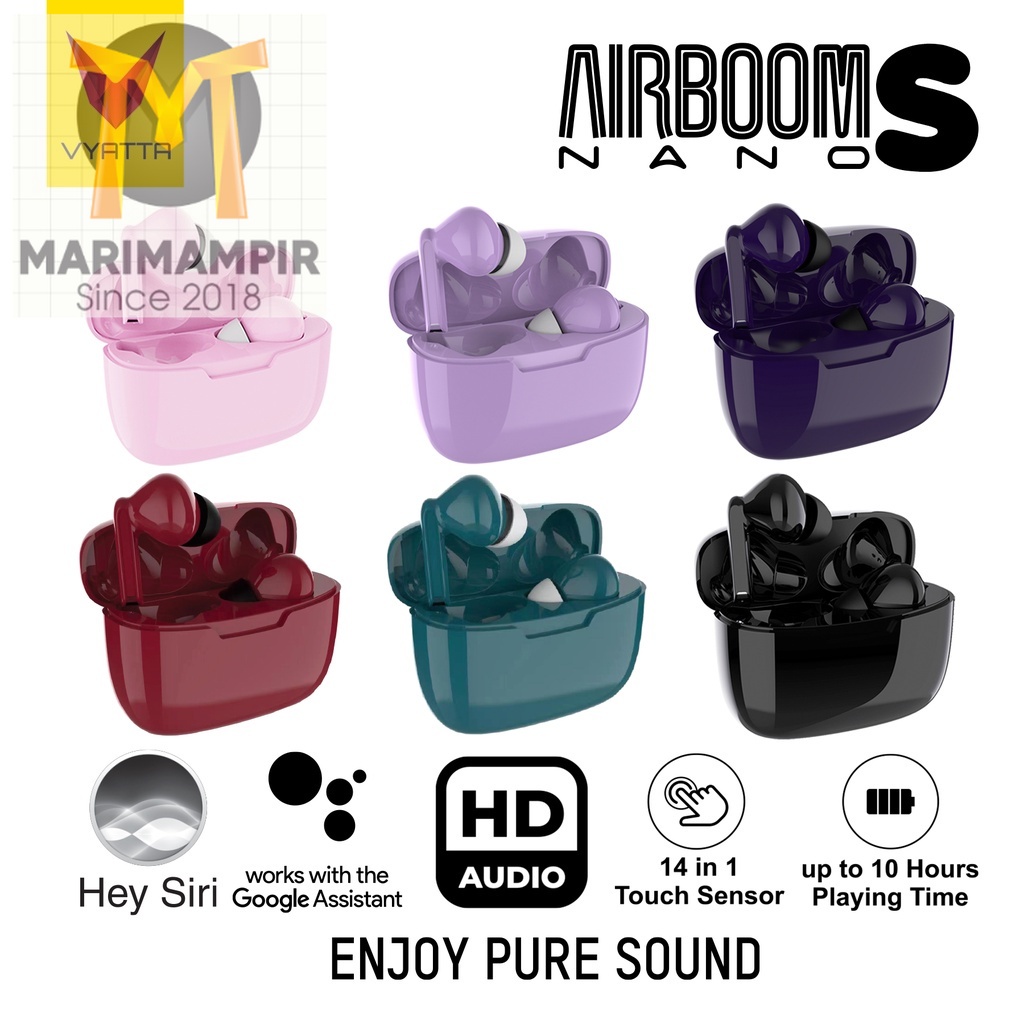 Marimampir VYATTA Airboom Nano S TWS Bluetooth Headset / Earphone Super Slim, Up to 10 hours,14in1 S