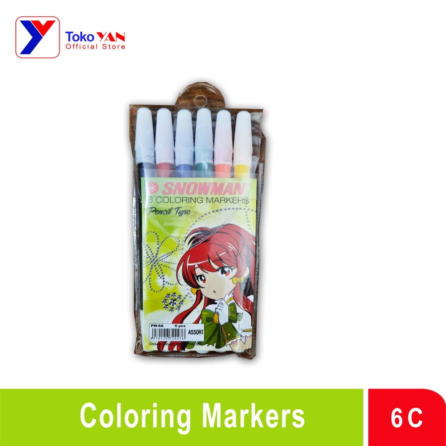 

Snowman Spidol SET 6 Warna PW-6A / Coloring Marker Murah Berkualitas