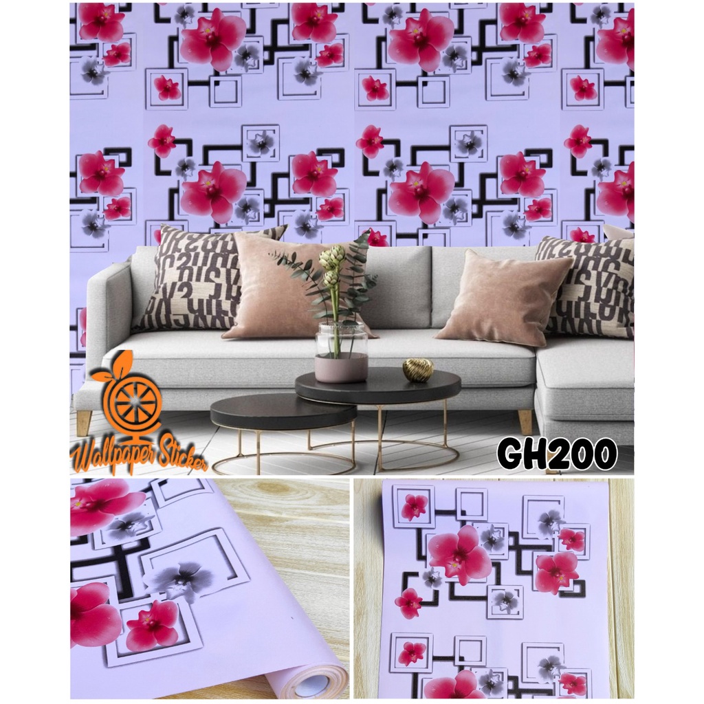 Wallpapaer Dinding Elegan Bunga 45CM X 9M- FHS88