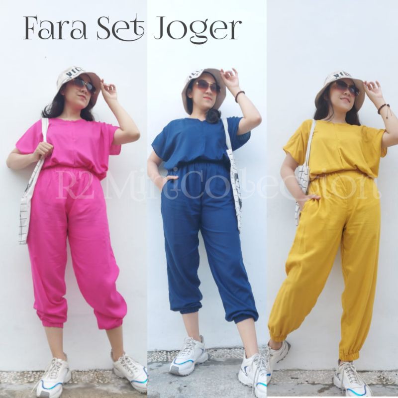 FARA SET JOGER / SETELAN JOGER WANITA DEWASA / KATUN RAYON PREMIUM