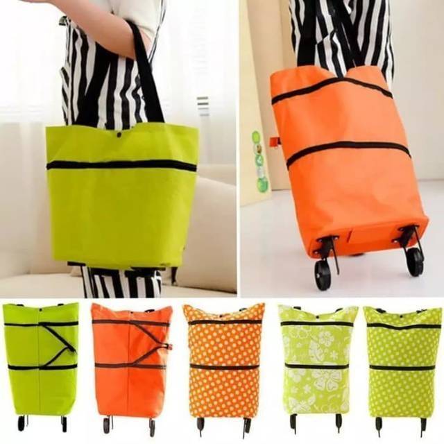 Jual Tas Belanja Lipat Beroda  Serbaguna Trolly Bag Tas  