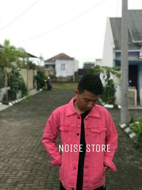 Jaket Jeans Pink Muda Premium Quality