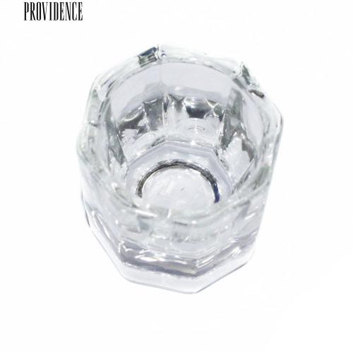 Octagonal Shape Glass Cup Dappen Dish Kontainer untuk Arcylic Nail Art Liquid Powder