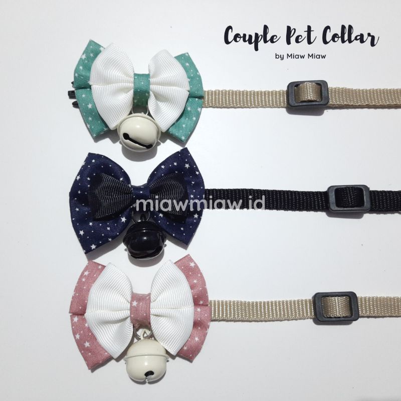 Kalung Kucing Kalung Anjing Pita Lonceng Couple Edition by Miaw Miaw