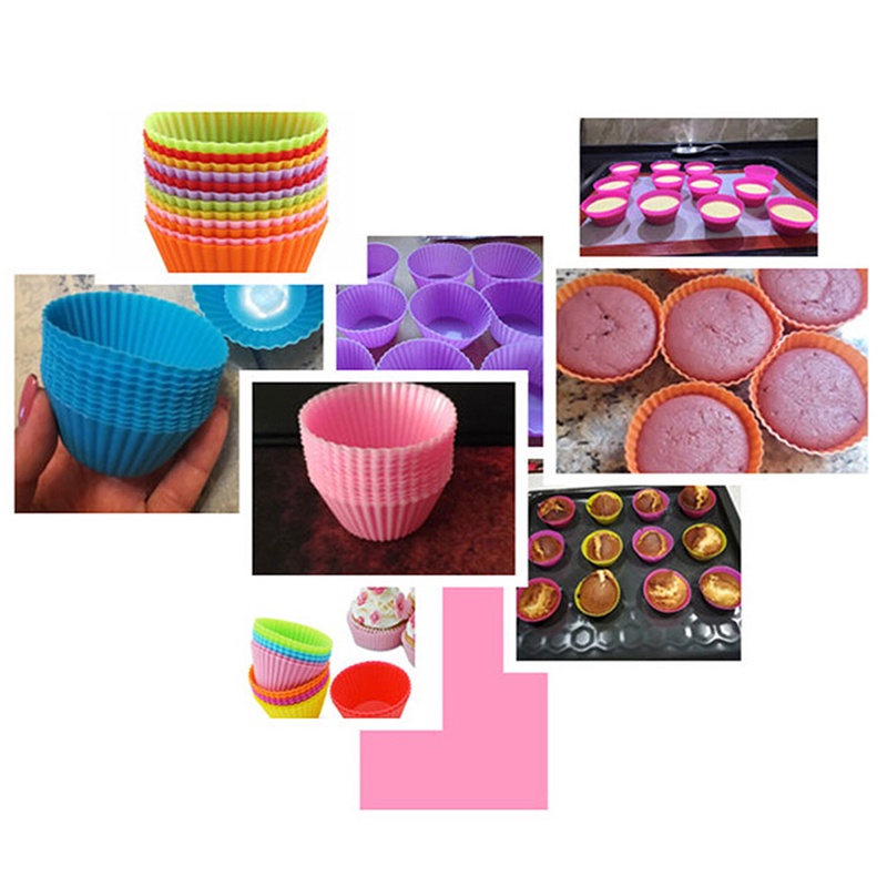 Sunshine 6pcs Cetakan Cupcake / Muffin Bahan Silikon Anti Lengket Tahan Panas