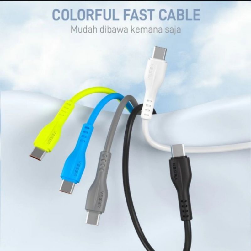 ORIGINAL 100% Kabel data VEGER V-107 MICRO USB / VEGER V-108 TYPE-C  VEGER V-109 IPHONE QC3.0 fast quick charging 1meter