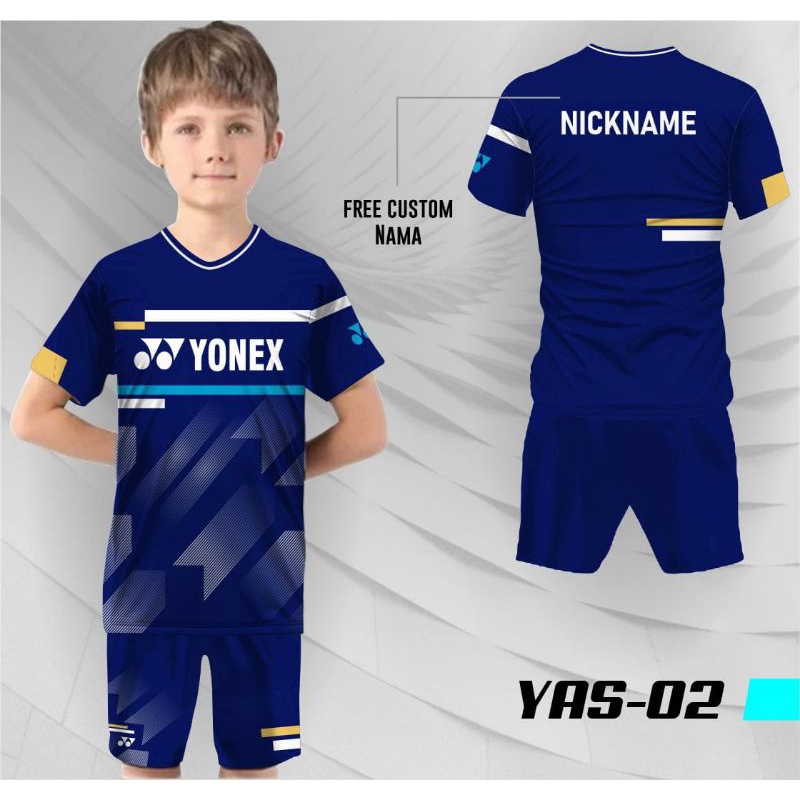 Setelan Jersey Badminton Yonex Anak Baju Bulutangkis Anak Custom Baju Olahraga Anak