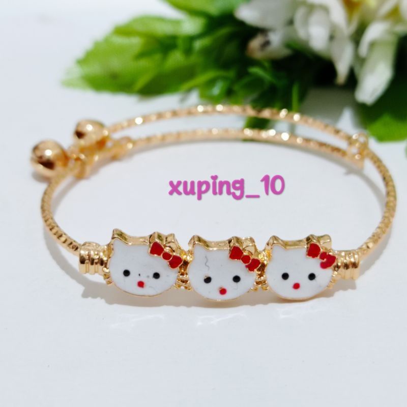gelang tangan anak, kepala hello kitty 3,perhiasan xuping anak