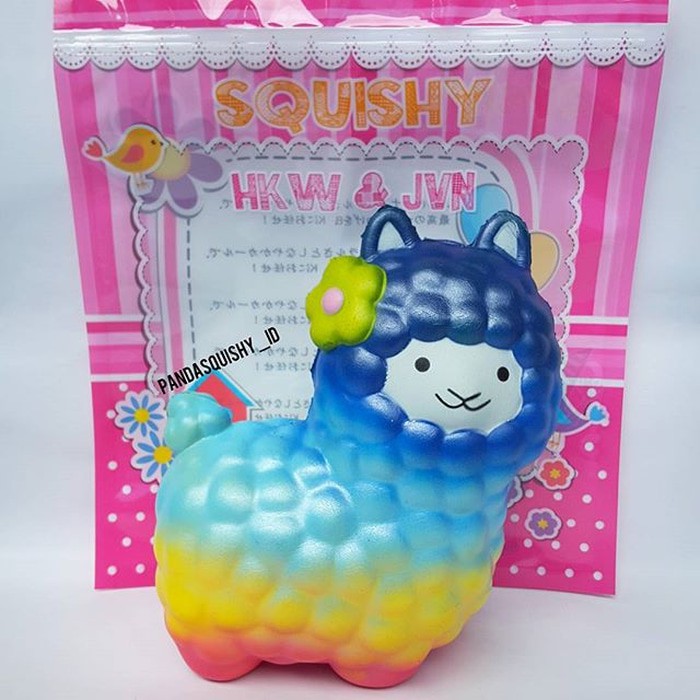 Termurah Squishy Alpaca Licensed by HKW & JVN Rainbow Pink