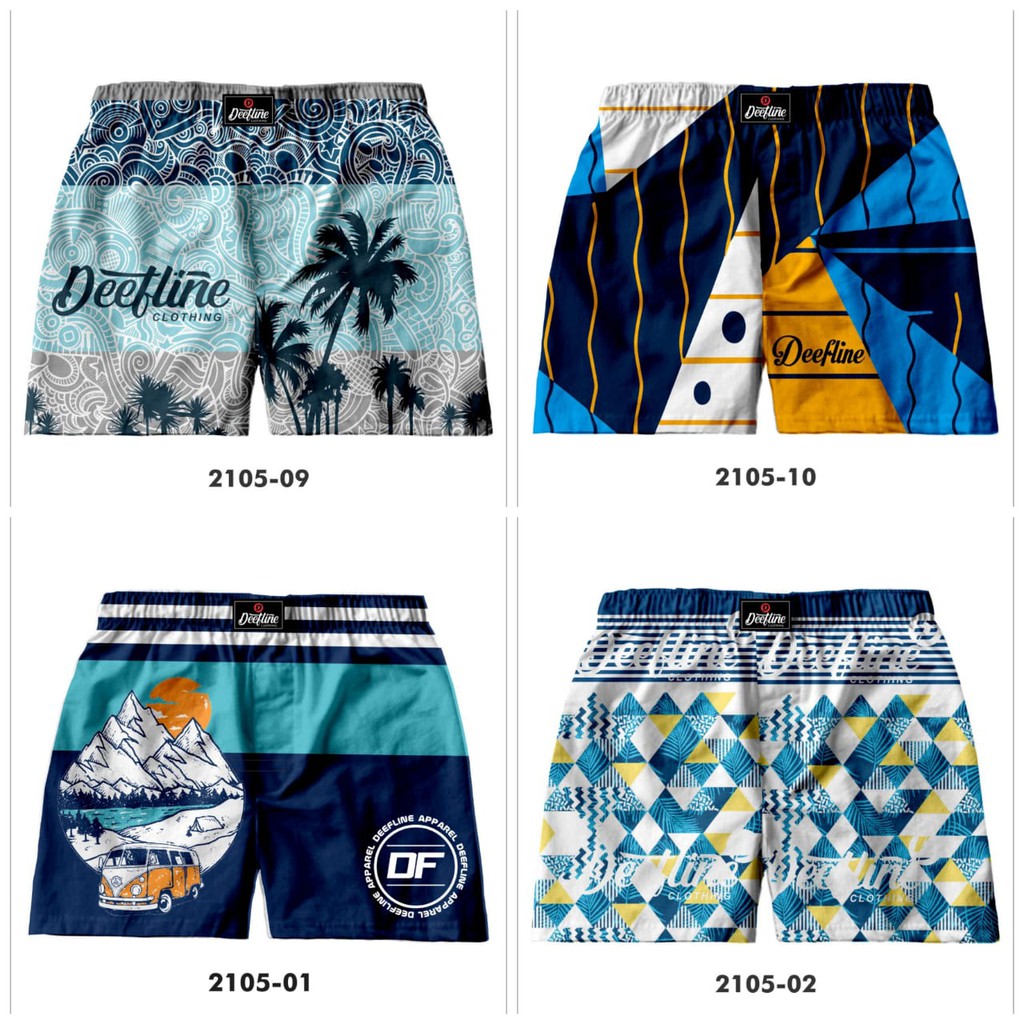 CELANA BOXER PRIA | CELANA PENDEK | BOXER FULL PRINT DEEFLINE