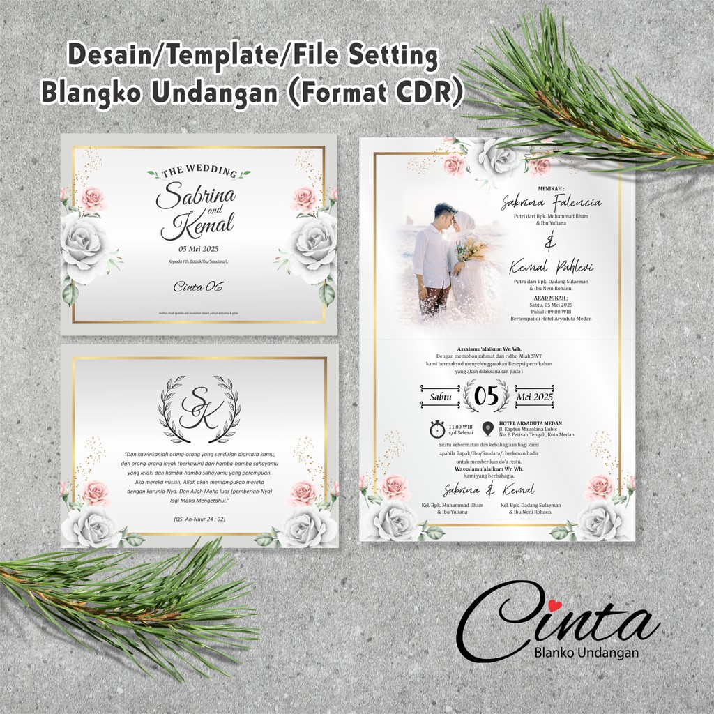TEMPLATE DESAIN BLANGKO UNDANGAN CINTA 06