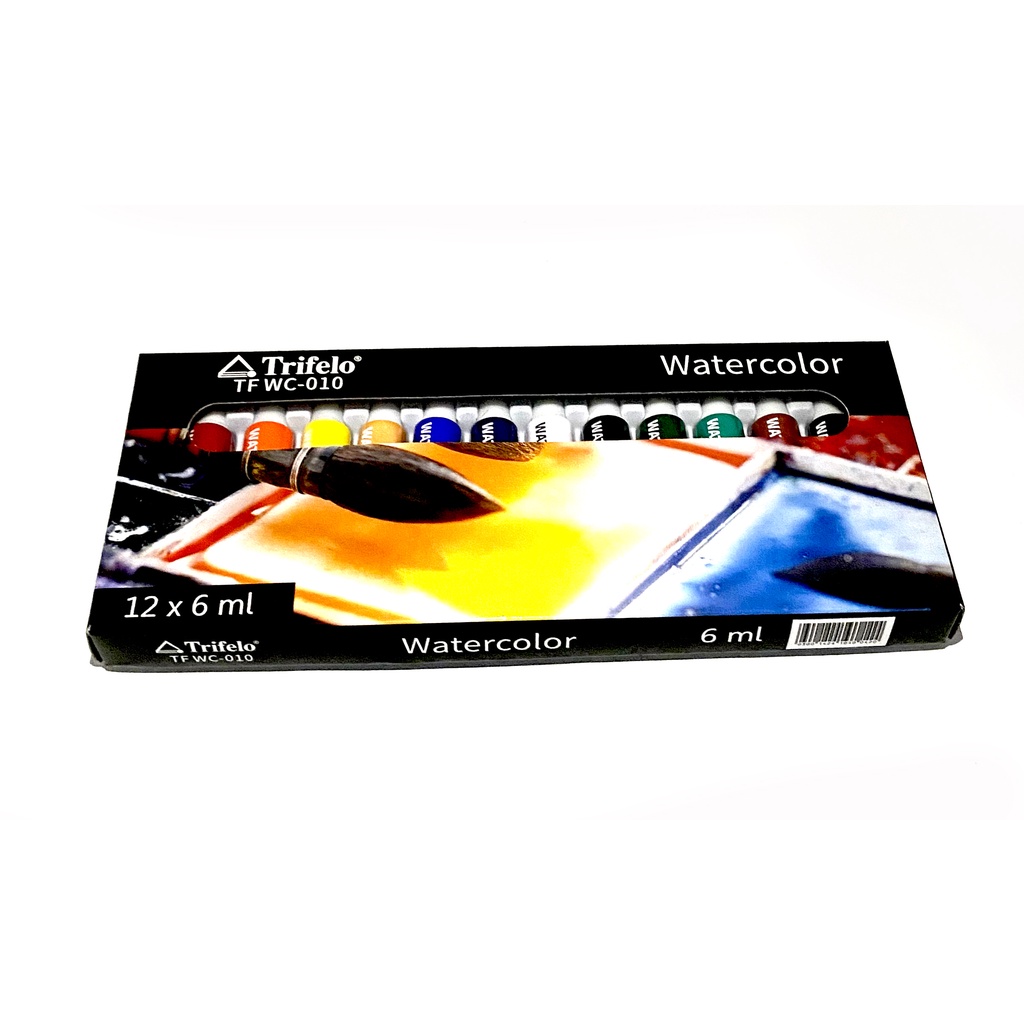 

Cat air besar 12 warna ukuran 6ml watercolor menggambar mewarnai