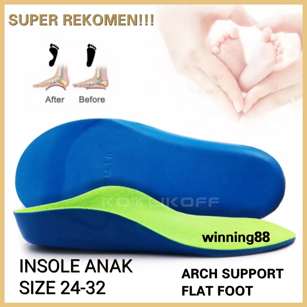 BEST QUALITY INSOLE ARCH SUPPORT ANAK ALAS SEPATU ANAK INSOLE FLAT FOOT ANAK SOL SEPATU ANAK ORTHOTIC