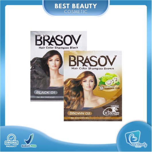 ★ BB ★ BRASOV Hair Color Shampoo - Shampo Pewarna Rambut Extra Nino 25ml