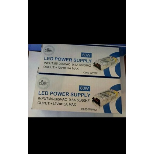 power supply dc 12v 5a merek Hiled input ac 85-265v adaptor dc bodi slim