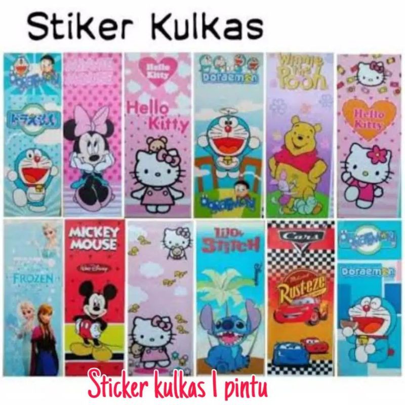 stiker kulkas karakter 1 pintu