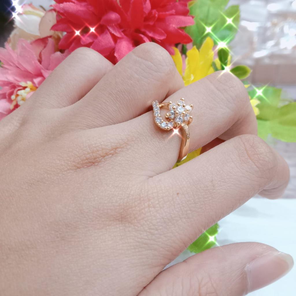 Kenten Acc - Cincin Emas Permata Perhiasan Wanita Fashion Harian / Cincin Dewasa C-15